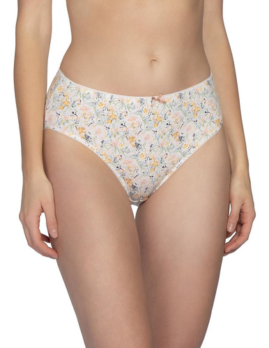 Braguitas L-120 BI-105 Lama de algodón Braguitas de mujer bikini 3 unidades con flores