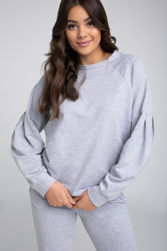 Parma Ladies conjunto manga larga, pantalón Italian Fashion - gris