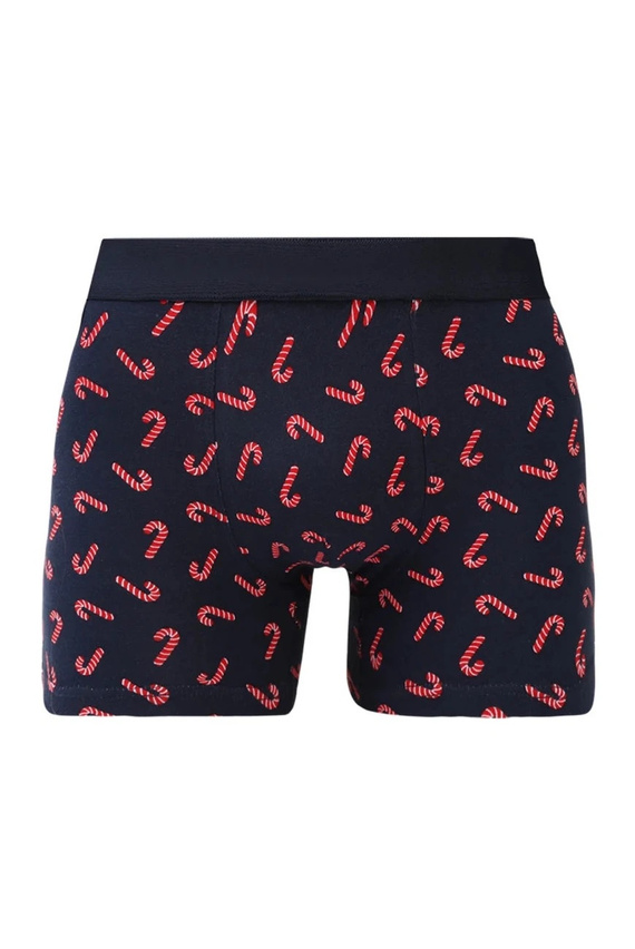 Conjunto masculino Moraj MBS1800-008 azul marino con bóxers y calcetines navideños