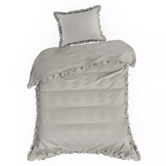 Ropa de cama de algodón con volante Eurofirany 100% algodón con cremallera beige