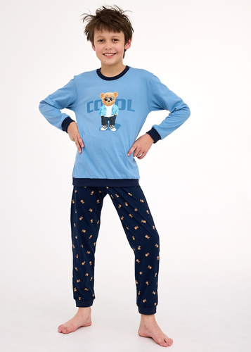 593/181, 766/181 Pijama para niño Cornette Cool 2 azul - algodón, manga larga