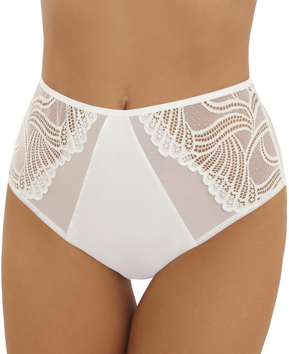 tanga Pia Emili altas de algodón blancas para mujer con espalda de encaje