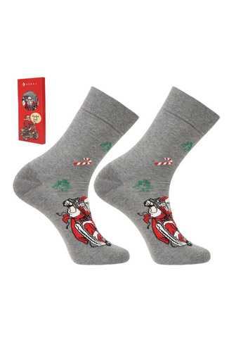 Calcetines de hombre Moraj CMLS700-007 rojos de algodón con diseño de galletas en lata