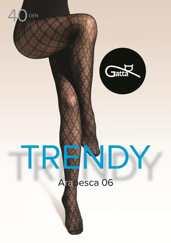 Arabesca 06 Medias Gatta - 40 den, motivo decorativo, mate