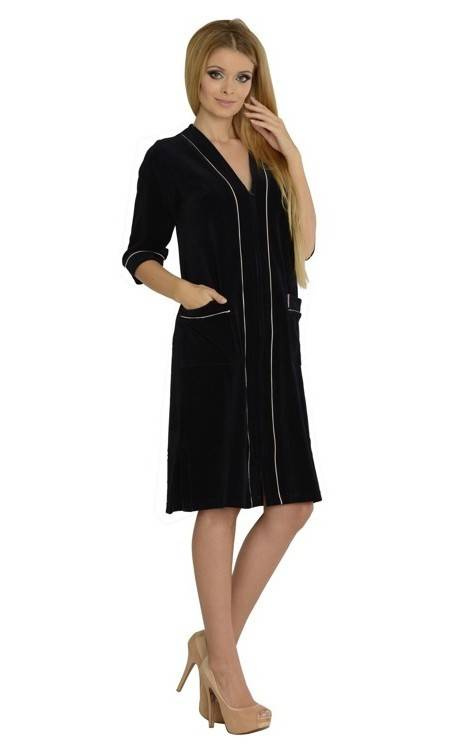 974 / 352 Bata de señora de terciopelo Forex - azul marino