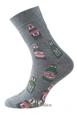 S79D Calcetines de los hombres de cerveza pies de moda italiana - melange