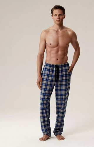 NMB -045 Gris atlántico - pantalón de pijama hombre de franela a cuadros