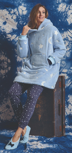 Blusa manta Milana Sorbetto - polar azul, brilla en la oscuridad