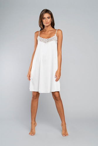 Toque camisón tirante estrecho, corto Italia Fashion - crudo