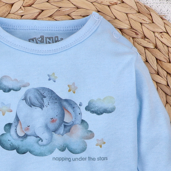 ABN-5611 Blusa para bebé Little Dreamers Nini de algodón orgánico - botones automáticos sin níquel, ecológica, producción polaca