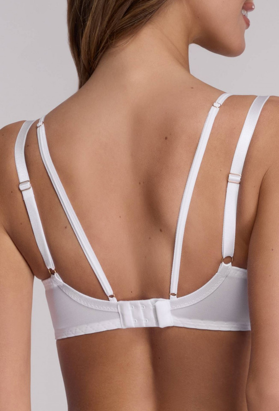 2198 AVA Sujetador de Encaje Semisuave con Aros Elegante Cómodo Blanco