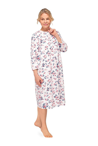 Bogna II 204 Camisón Martel 39 rosa de algodón con manga larga, abotonado, ideal para regalo para la abuela