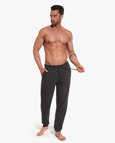 Pantalón de pijama Cornette 331/02 en color grafito - algodón, cómodo y transpirable