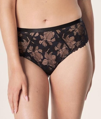 Braguita de bikini Hanna Mefemi - talle alto, encaje, malla beige