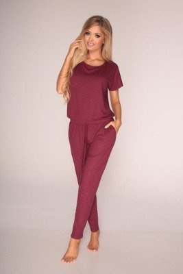 308 Paula Traje de pijama para mujer - granate