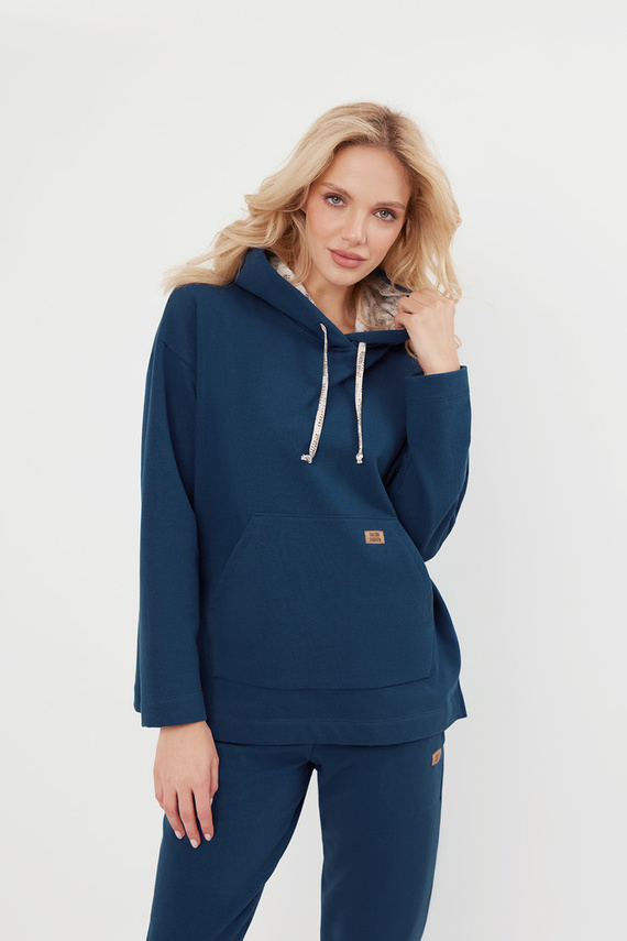 Lagos Sudadera con capucha Mujer Moda Italiana - denim