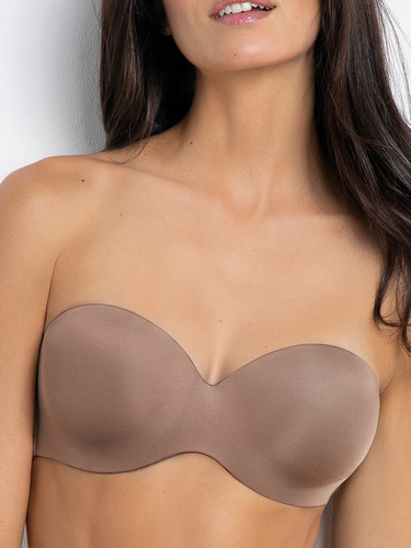 1580 Sujetador push-up Fantastic - bandeau, microfibra Sielei gris