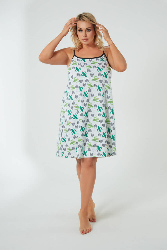 Camisón Picos, tirante estrecho Moda Italiana - estampado