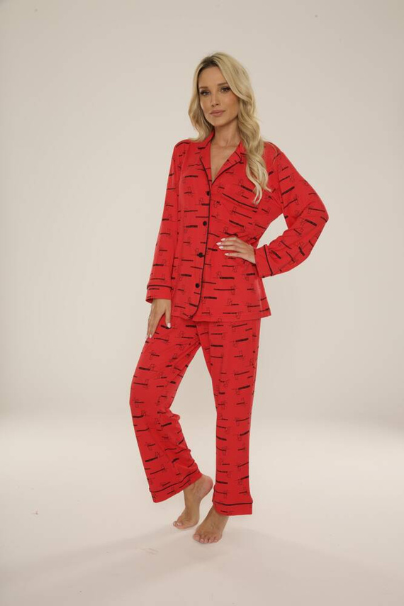 718 Madeleine Cat Love Pijama de mujer Forex - rojo