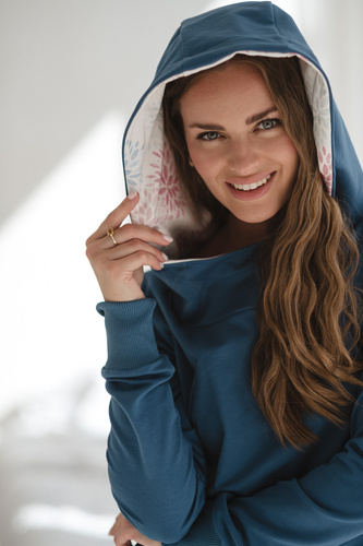 Milk Please Embarazo y Lactancia Blusa vaquera azul con capucha - Milk&Love, producción polaca