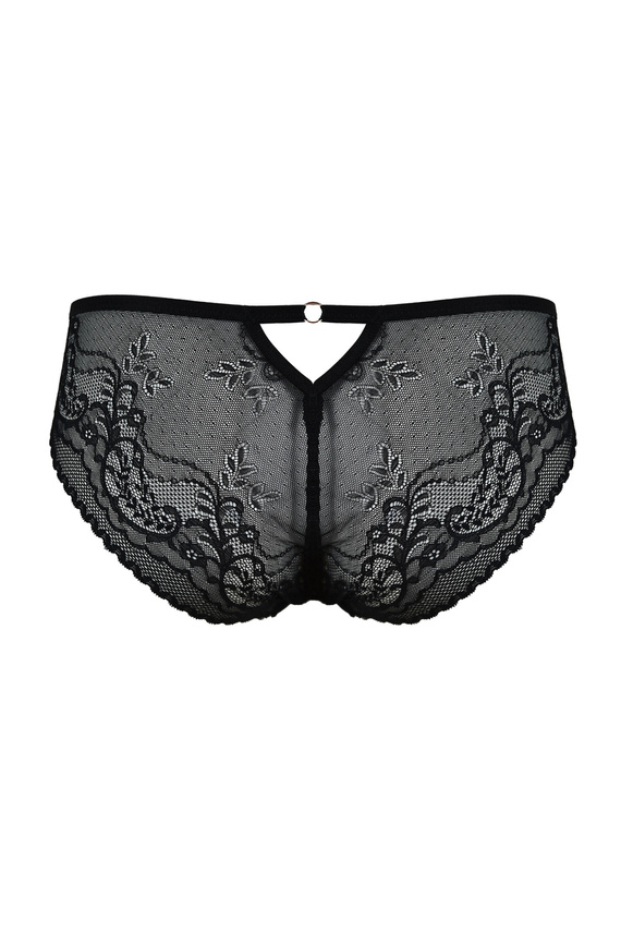 19236 Feel Panties Mediolano Negro - Braguitas sensuales de encaje para mujer