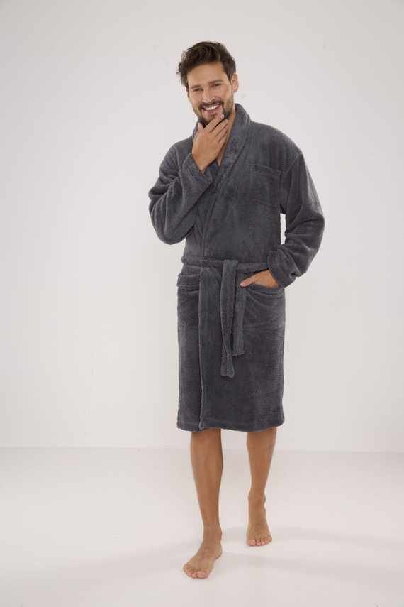 811 Albornoz de felpa para hombre De Lafense - gris