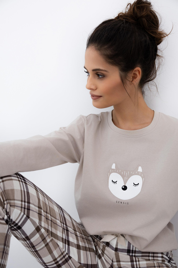 Pijama de mujer Tinsley Sensis - algodón, largo, a cuadros