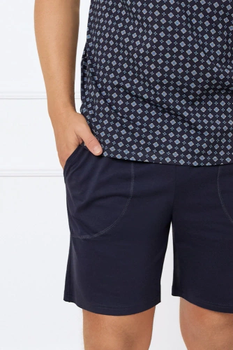 Gerard Pijama de manga corta para hombre, pantalón corto Moda Italiana - estampado/verde