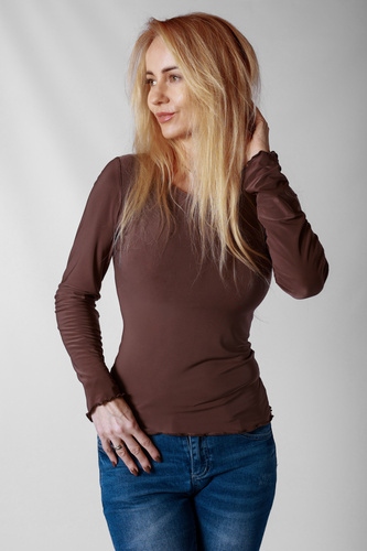 Blusa Selena Mirale de microfibra – blusa femenina ajustada