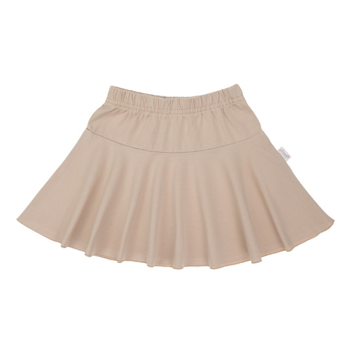 169600 Nicol falda beige para niña de algodón con bajo ondulado