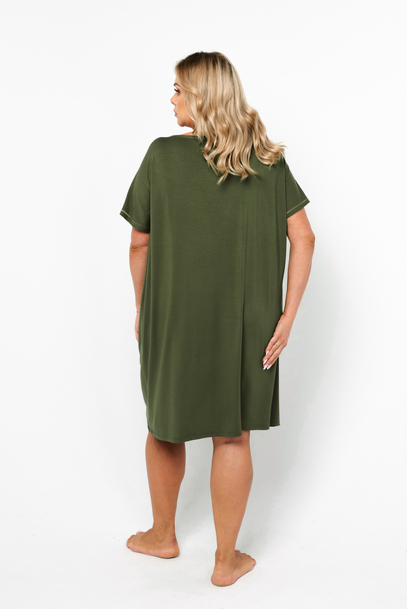 Natura Camisón de mujer, manga corta Moda Italiana - caqui