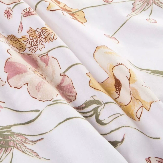 Juego de cama satén 1553/1 Satynlove 100% algodón floral + fundas 70x80