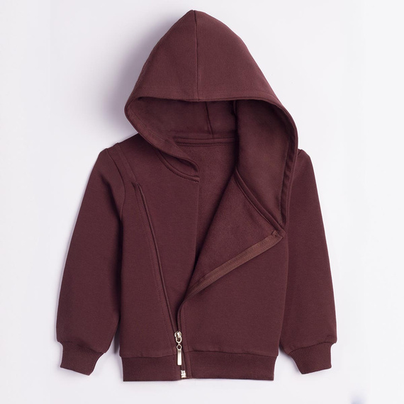 227276 Nicol BENEK Sudadera infantil con capucha para niño marrón oscuro con cremallera