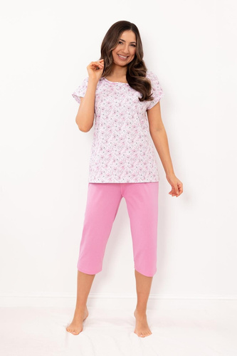 Pijama mujer Regina 4002 algodón flores pantalón 3/4 cómodo