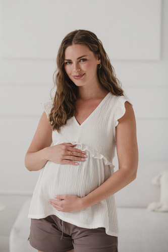 Blusa de maternidad y lactancia Milky Butterfly - comodidad y estilo Crema Milk&Love