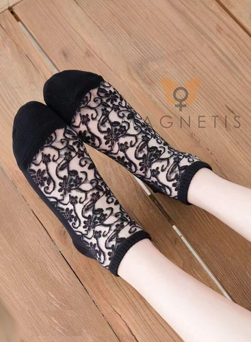 CC-251112 – calcetines invisibles mujer algodón con malla black