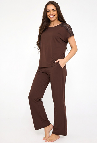Cornette 1110/511 Sara Pijama Mujer 100% Algodón Verde con Flores