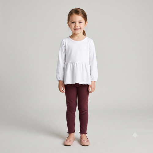 226204 Nicol HANIA Leggings infantiles de algodón color marrón oscuro