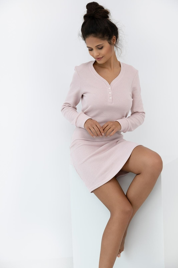 Camisón Arlette Sensis rosa sucio - algodón, manga larga, Cómodo y elegante