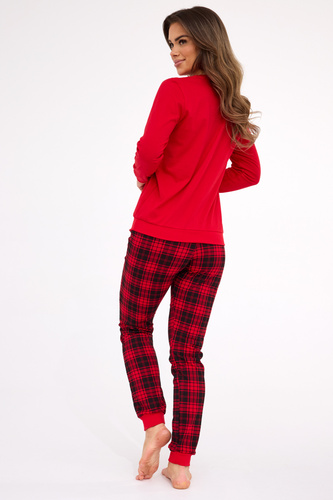 671/421 Pijama de invierno Cornette para mujer - Navidad, rojo, algodón, manga larga