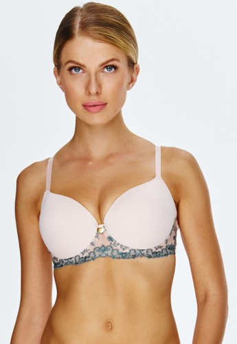 2550 Sujetador Lupoline - push-up beige con relleno de gel y microfibra
