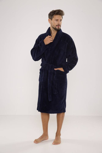 811 Bata de felpa para hombre De Lafense - azul marino