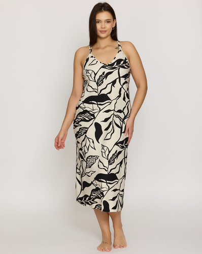 Mefemi by Nipplex Aurora KB54 Camisón de verano de viscosa negro-ecru