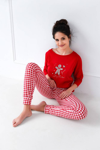Sensis Christmas Cookie Pijama de señora - rojo