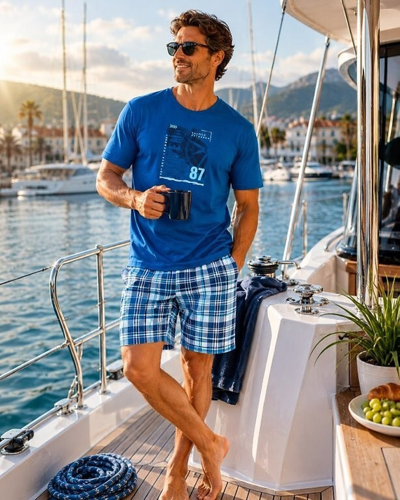 Pijama para hombre Cornette 326/344 Compass 100% algodón pantalones cortos