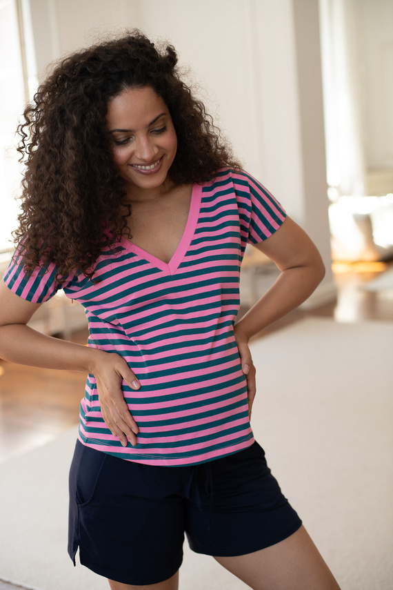 Milk & Love pantalones cortos premamá de viscosa azul marino para verano