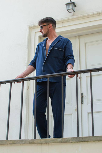 729 Norberto Pijama de hombre De Lafense - azul marino