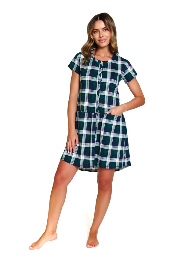 9444 Doctor Nap - Camisón de embarazo y lactancia en algodón | Fabricación polaca - esmeralda