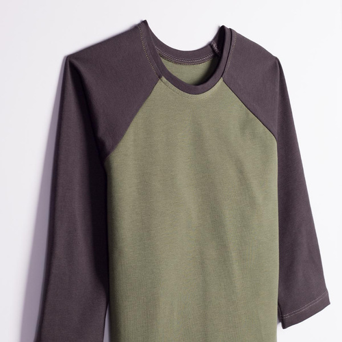 228140 Nicol FARMA Camiseta raglán para niño verde melange algodón