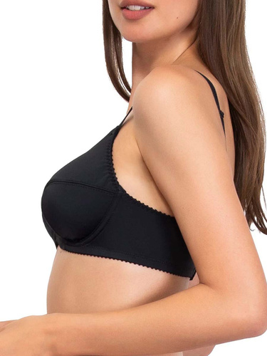 Donna 1962 Sujetador suave de microfibra con aros, algodón, negro